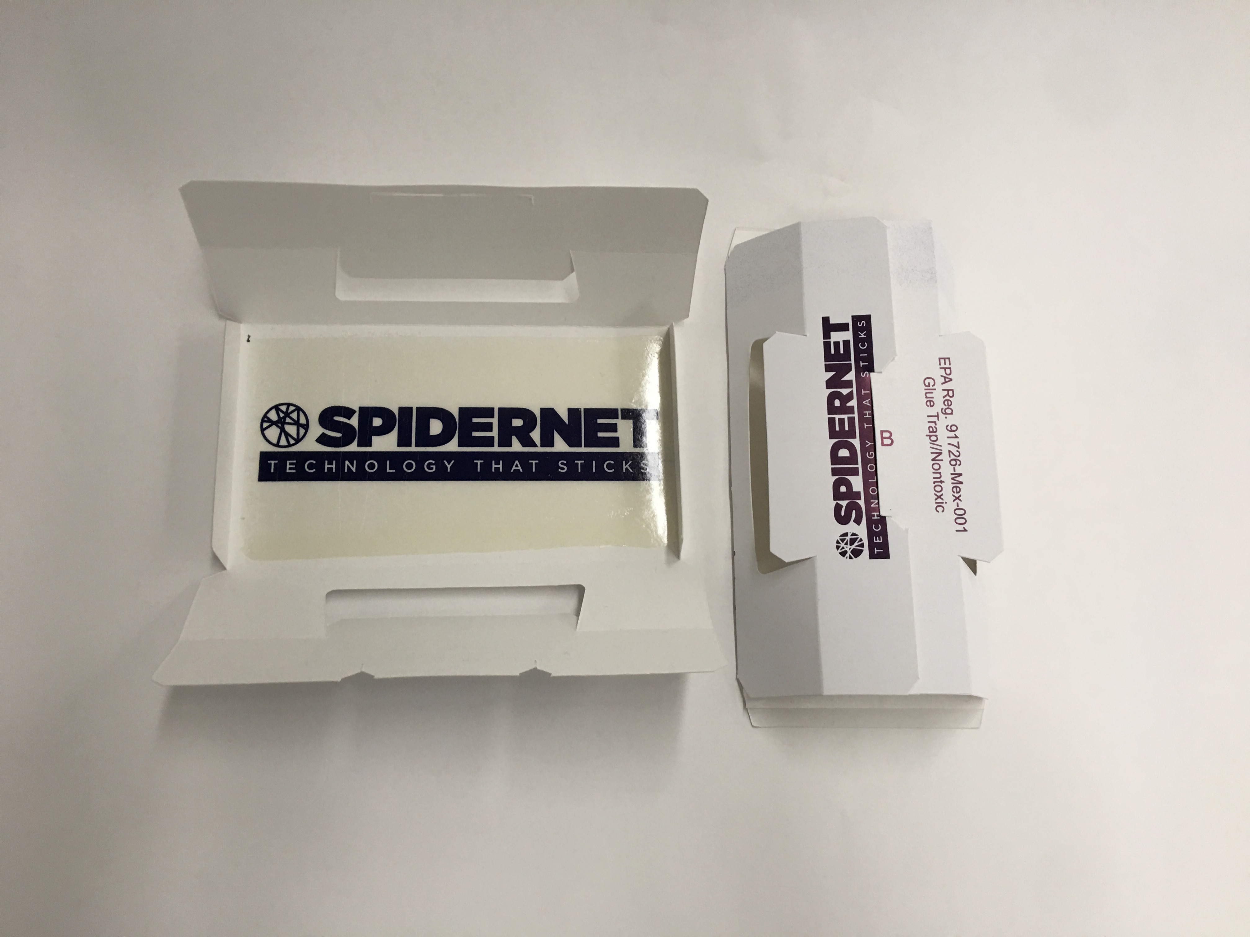 Spidernet crawling insect glue trap shown open and folded